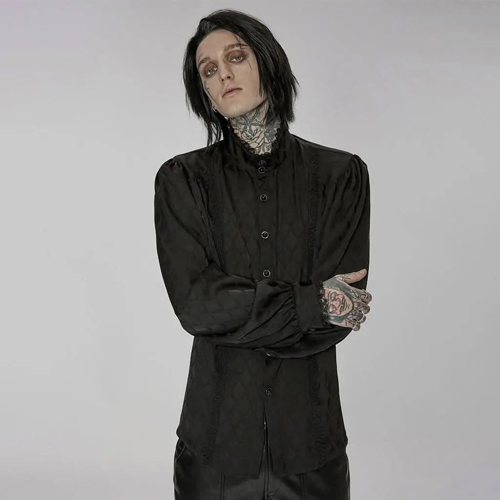 Midnight Mirage Peasant Shirt - Black - PunkRave