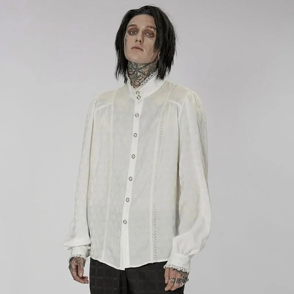 Midnight Mirage Peasant Shirt - White - PunkRave