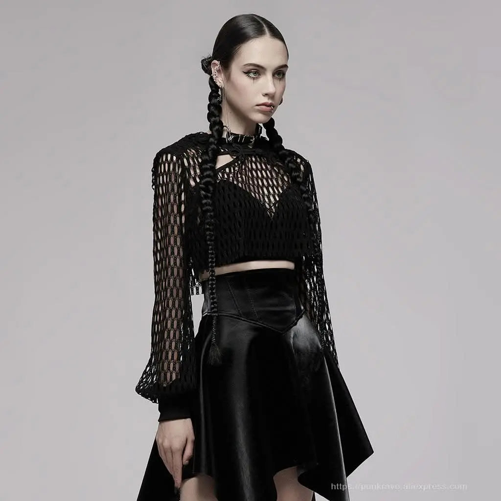 Moonlight Mesh Crop Top - PunkRave