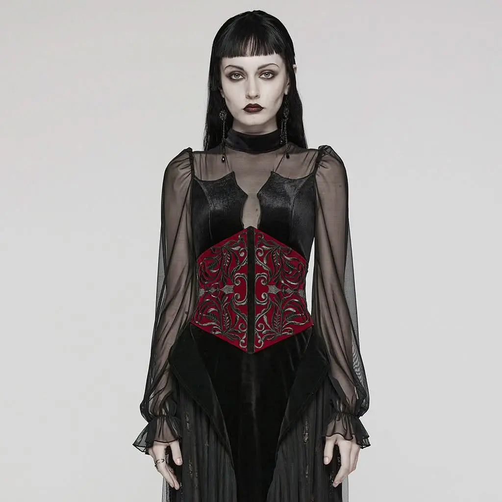Morrigan Corset (Red) - PunkRave