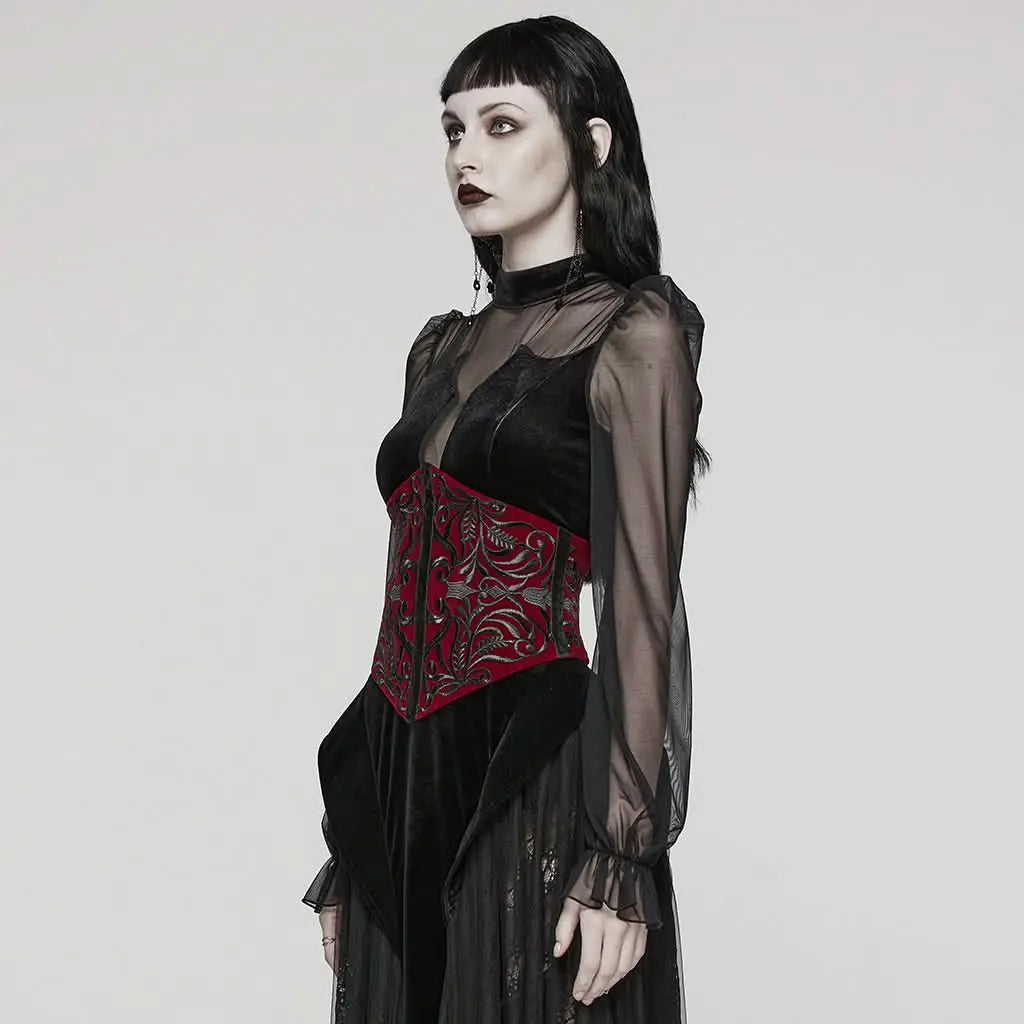 Morrigan Corset (Red) - PunkRave