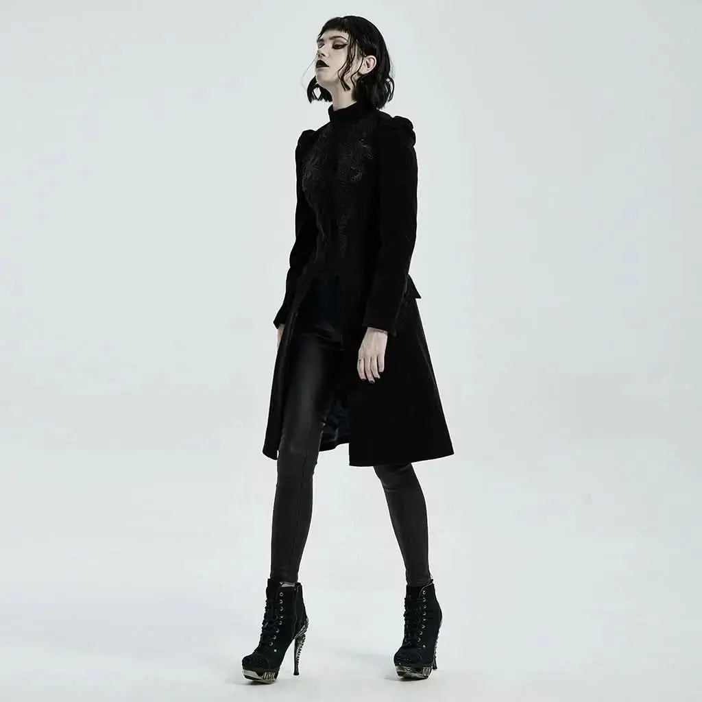Mysterious Mayhem Coat - Black - PunkRave