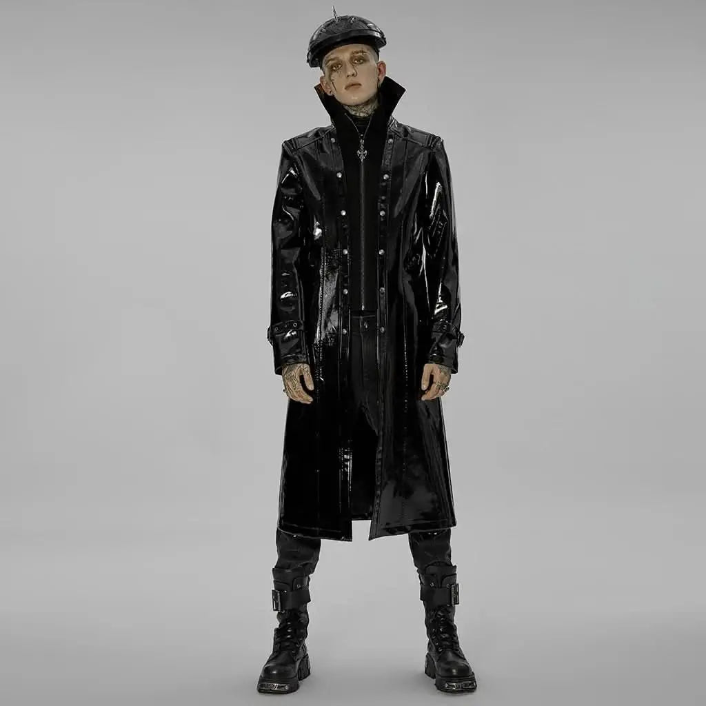 Necroharmonic PU Trench Coat - PunkRave