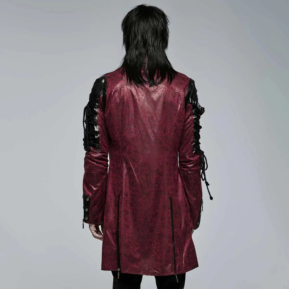 Neo-Punk Gothic Leather Look Coat -Men My Store