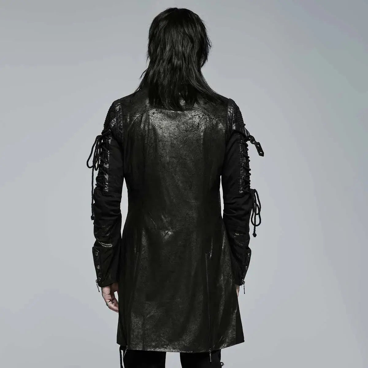 Neo-Punk Gothic Leather Look Coat -Men My Store