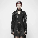 Neo-Punk Gothic Leather Look Coat - Women My Store