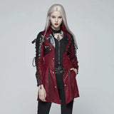 Neo-Punk Gothic Leather Look Coat - Women My Store