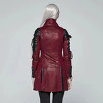 Neo-Punk Gothic Leather Look Coat - Women My Store
