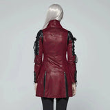 Neo-Punk Gothic Leather Look Coat - Women My Store