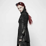 Neo-Punk Gothic Leather Look Coat - Women My Store