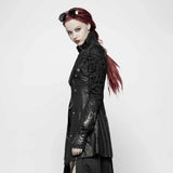 Neo-Punk Gothic Leather Look Coat - Women My Store