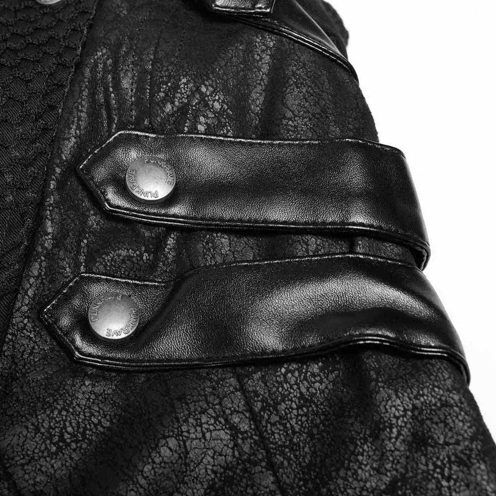 Neo-Punk Gothic Leather Look Coat - Women My Store