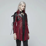 Neo-Punk Gothic Leather Look Coat - Women My Store