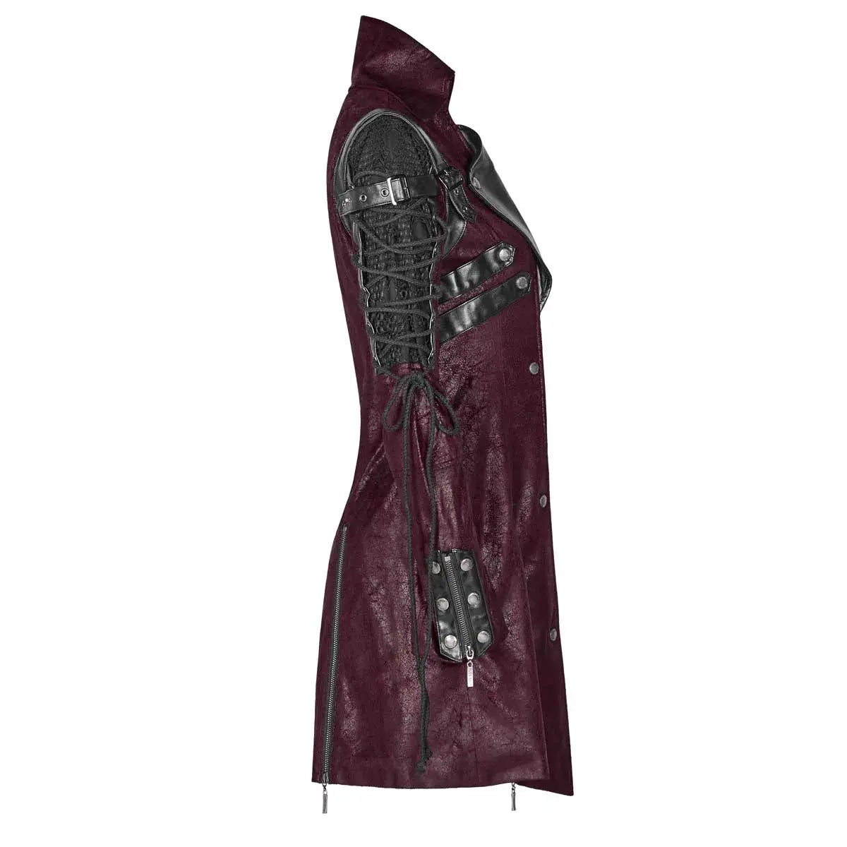 Neo-Punk Gothic Leather Look Coat - Women My Store