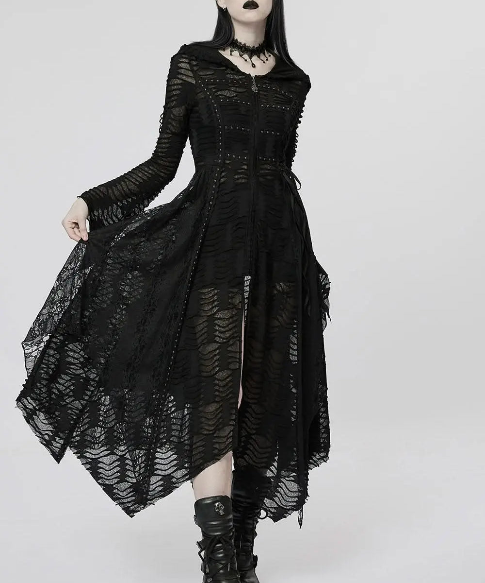 Neon Nightfall Distressed Coat - PunkRave