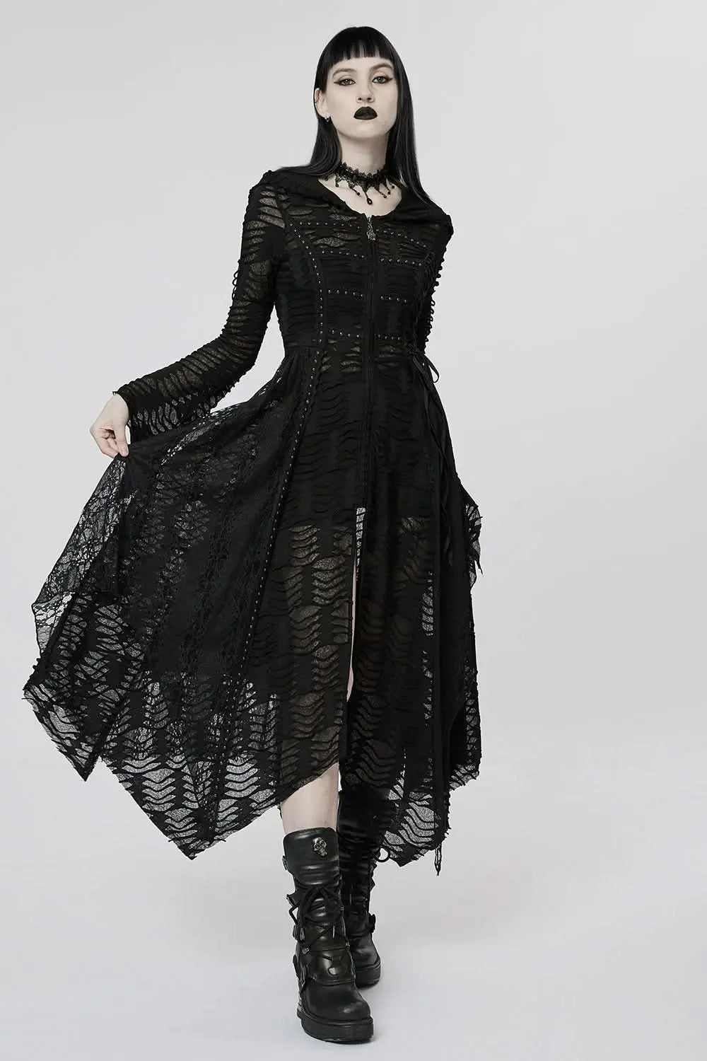 Neon Nightfall Distressed Coat - PunkRave