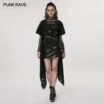 Neon Rain Distressed Cape - PunkRave