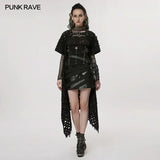 Neon Rain Distressed Cape - PunkRave