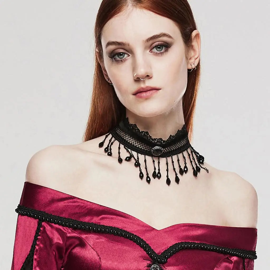 Nightshade - Gothic Bead Choker - PunkRave