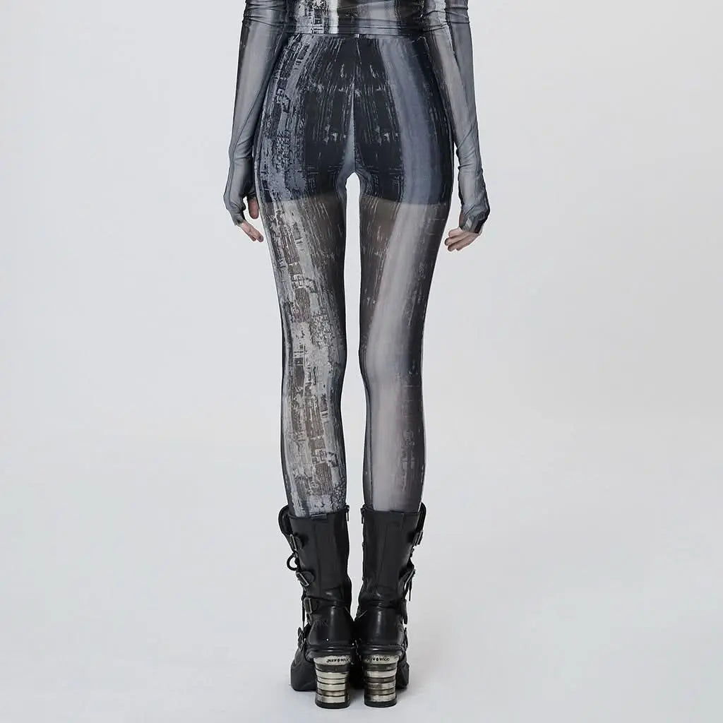 Nuclear Printed Leggings (Grey) - PunkRave