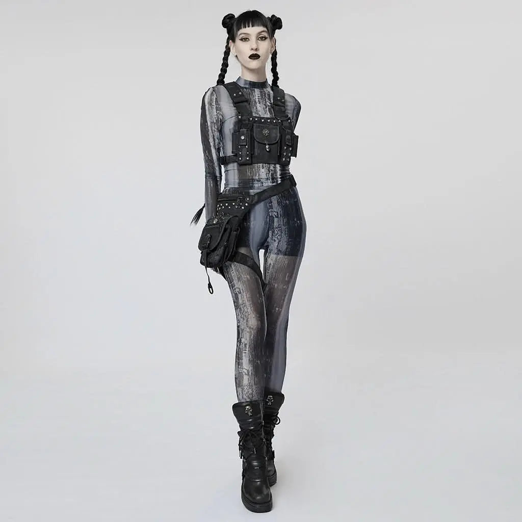 Nuclear Printed Leggings (Grey) - PunkRave