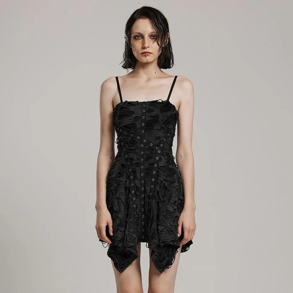 Nyx Distressed Dress (Dark Matter) - PunkRave