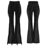 Crestfallen Punk Velvet Flared Bellbottom Pants