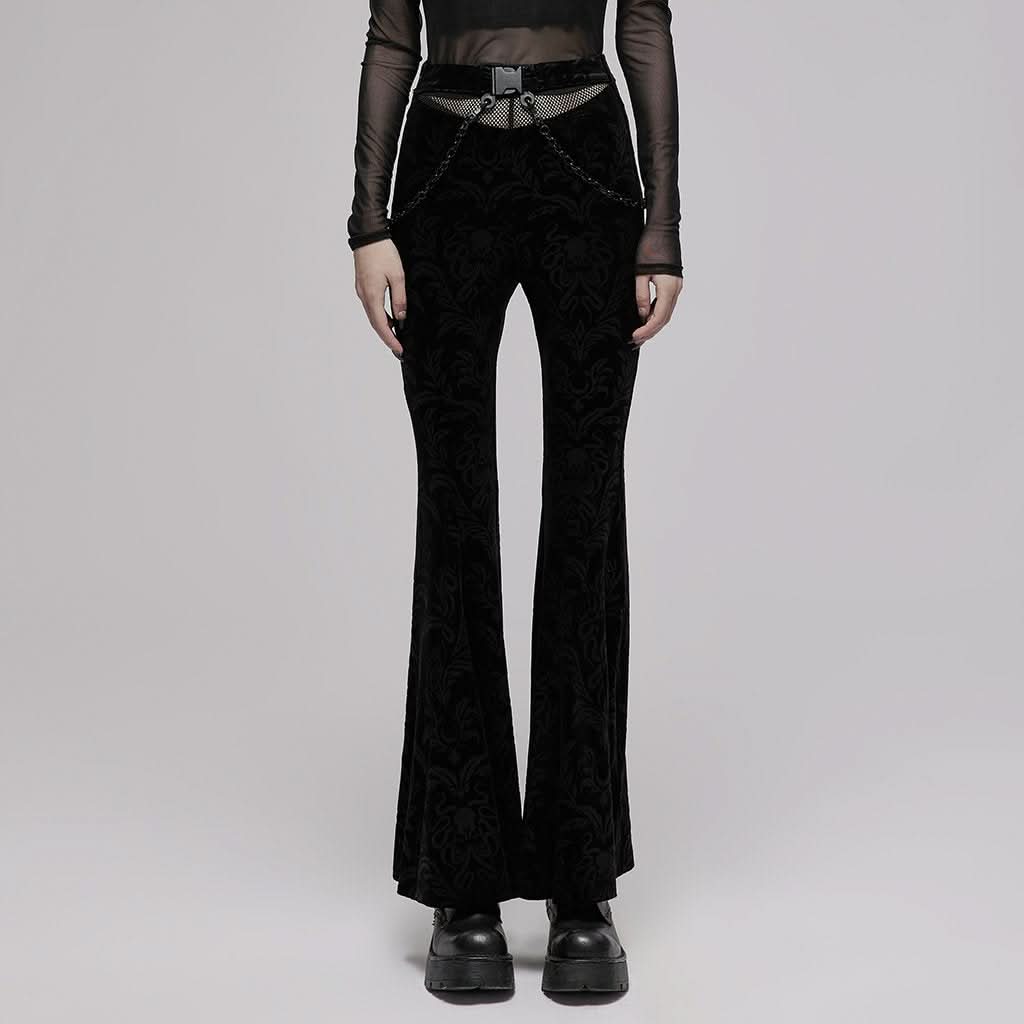 Gravebloom Velvet Pants - PunkRave