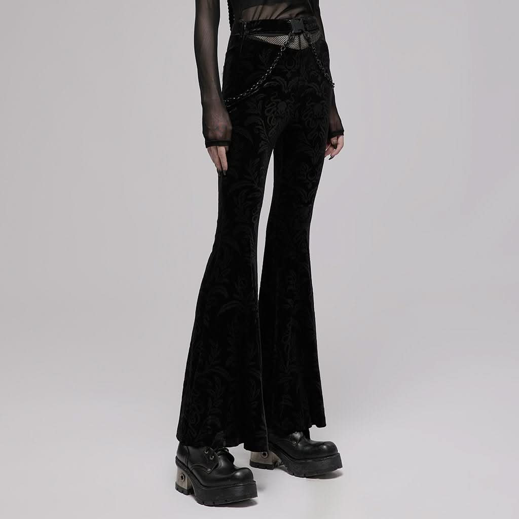 Gravebloom Velvet Pants - PunkRave