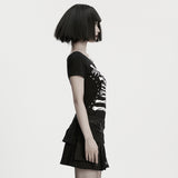 Doomspire Punk Buckle Bones Off-Shoulder Shirt
