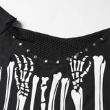Doomspire Punk Buckle Bones Off-Shoulder Shirt