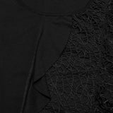 Astute Gothic Lace Ruffle Asymetrical Dress