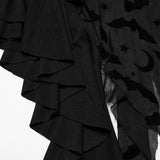 Astute Gothic Lace Ruffle Asymetrical Dress
