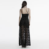 Chagrin Gothic Lace Strap Maxi Dress