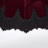 Bespoke Gothic Lace Vampy Velvet Skirt in Red
