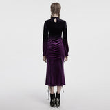 Elspeth Gothic Velvet PU Midi Dress