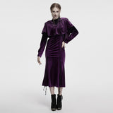 Elspeth Gothic Velvet PU Midi Dress