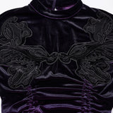 Elspeth Gothic Velvet PU Midi Dress
