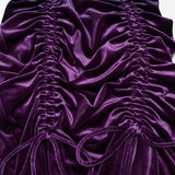 Elspeth Gothic Velvet PU Midi Dress