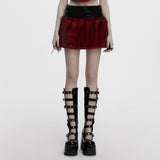 Clairvoyant Punk Faux Leather Faux Fur Skirt