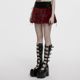 Clairvoyant Punk Faux Leather Faux Fur Skirt