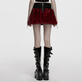 Clairvoyant Punk Faux Leather Faux Fur Skirt