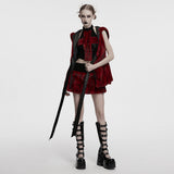 Clairvoyant Punk Faux Leather Faux Fur Skirt