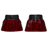 Clairvoyant Punk Faux Leather Faux Fur Skirt