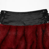 Clairvoyant Punk Faux Leather Faux Fur Skirt