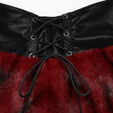 Clairvoyant Punk Faux Leather Faux Fur Skirt