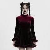 Vermeil Gothic Velvet Faux Fur Dress