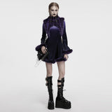 Bellatrix Gothic Velvet Faux Fur Dress