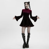 Bellatrix Gothic Velvet Faux Fur Dress