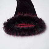 Vermeil Gothic Velvet Faux Fur Dress